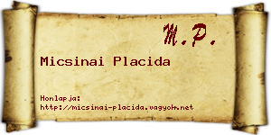 Micsinai Placida névjegykártya